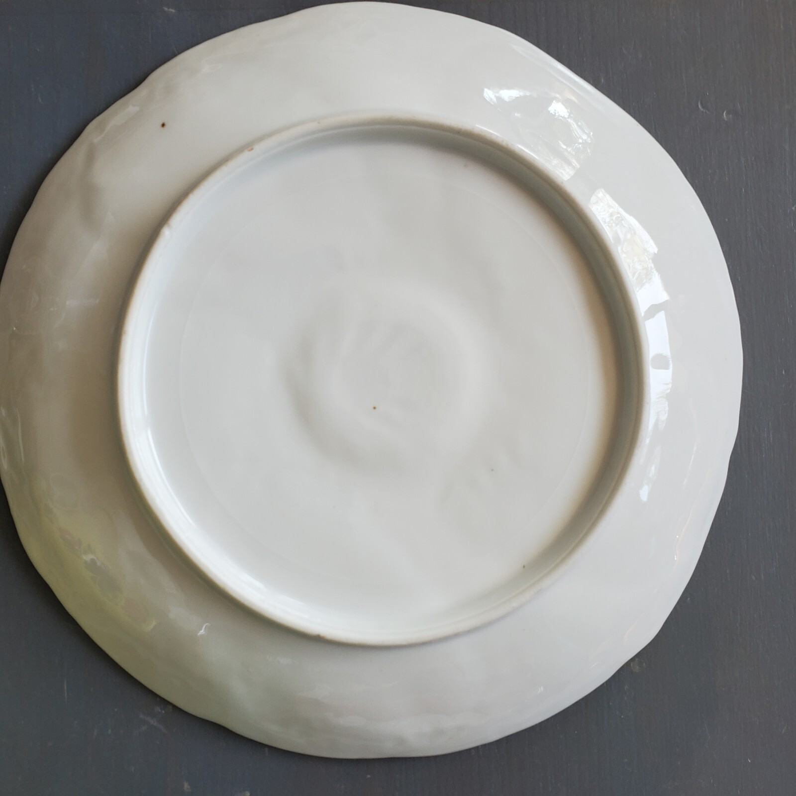 Antique Porcelain Hand Painted Oyster Plate D 8″ , 6 Avail