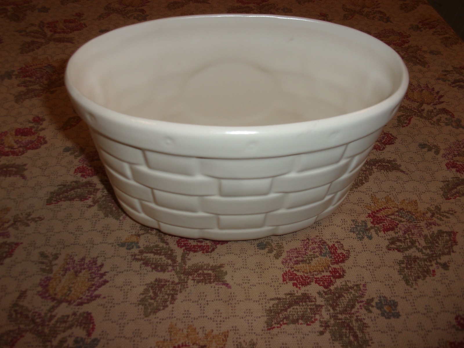 RARE Pfaltzgraff TEA ROSE Oval BASKETWEAVE Planter ? VASE?