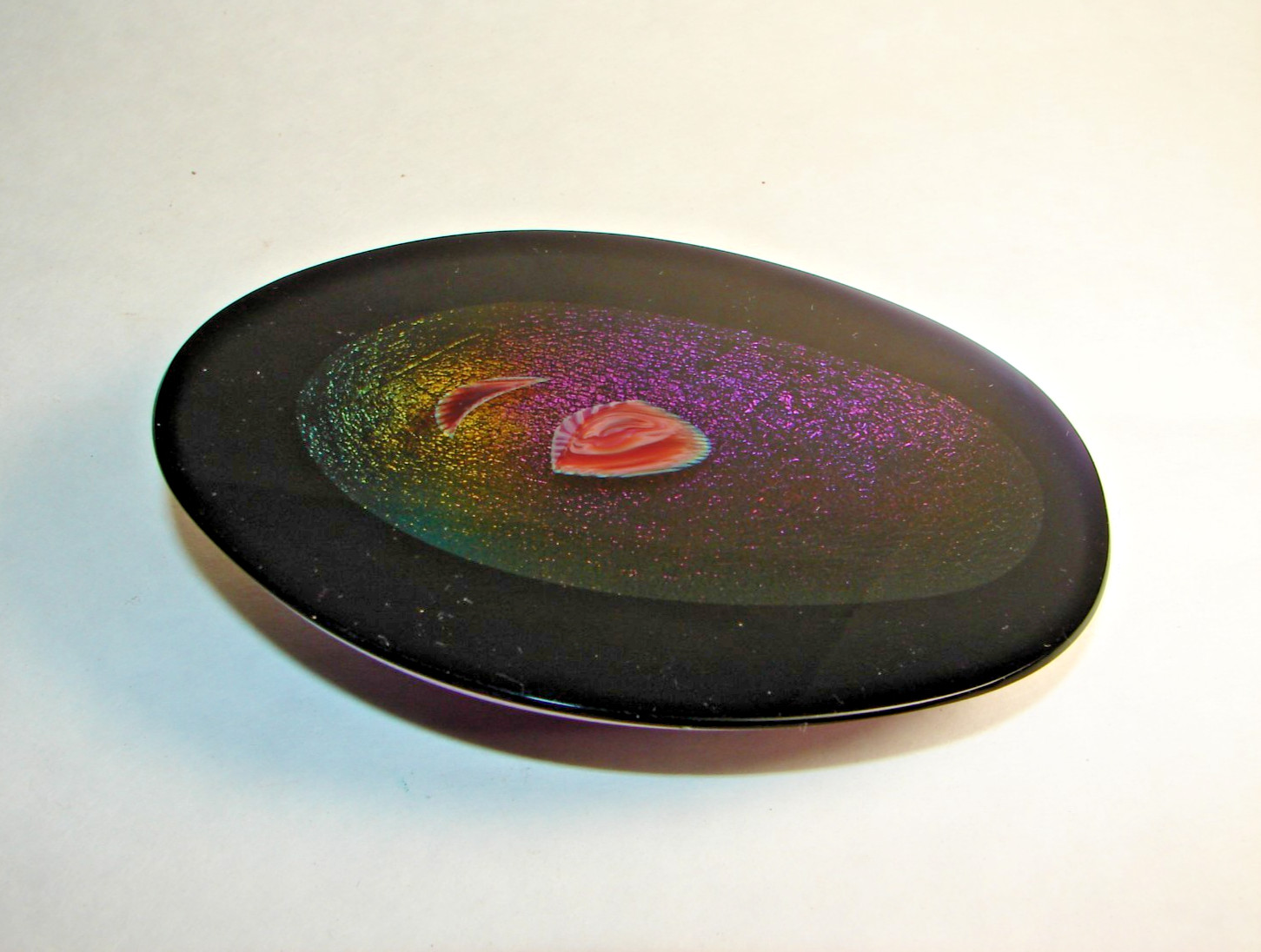 Rare Henry Summa 1988 Iridescent Art Glass Cut Away Paperweight Signed Numbered