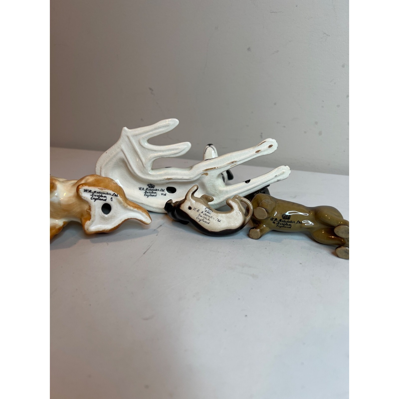 Lot 4 W.R. Midwinter Ltd Burslem England Dog Figurines Dalmatian Cocker Weiner