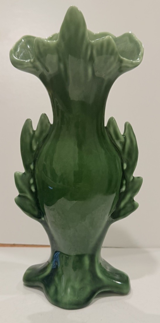Vintage Camark Green Flolar Art Vase U.S.A.