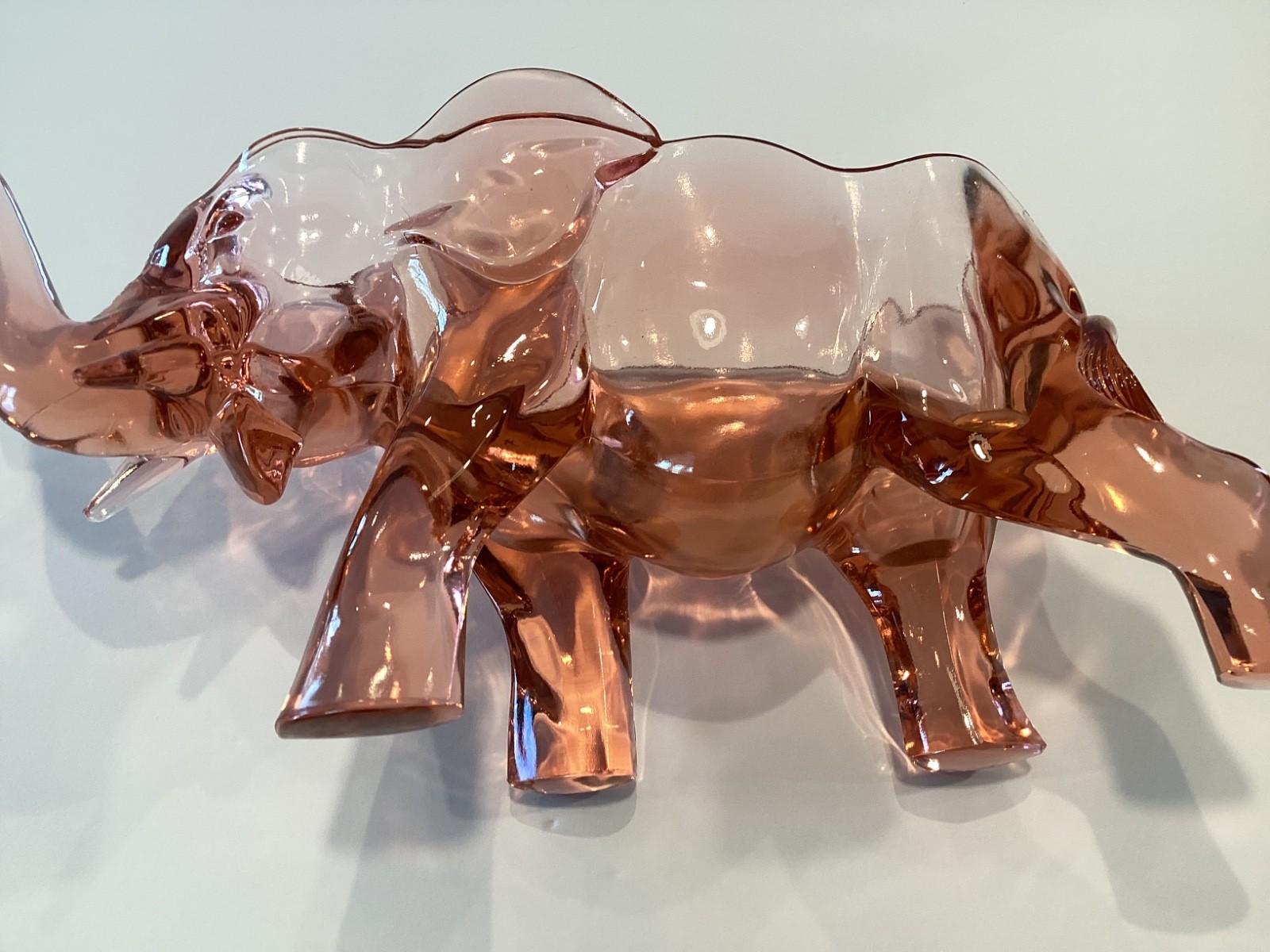 Depression Glass Consolidated Large 13″ Pink Elephant Rare
