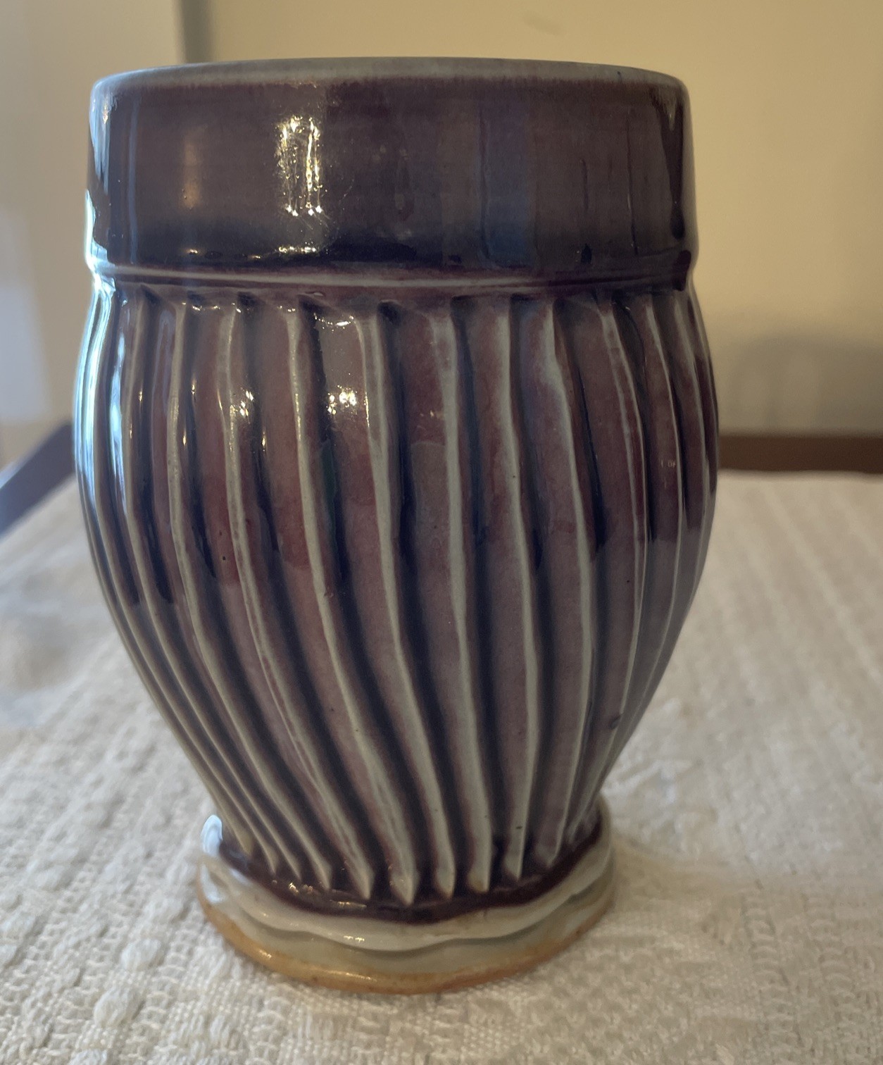 Diane Rosenmiller Studio Art Pottery Mug Cup Porcelain Purple Signed Vermont