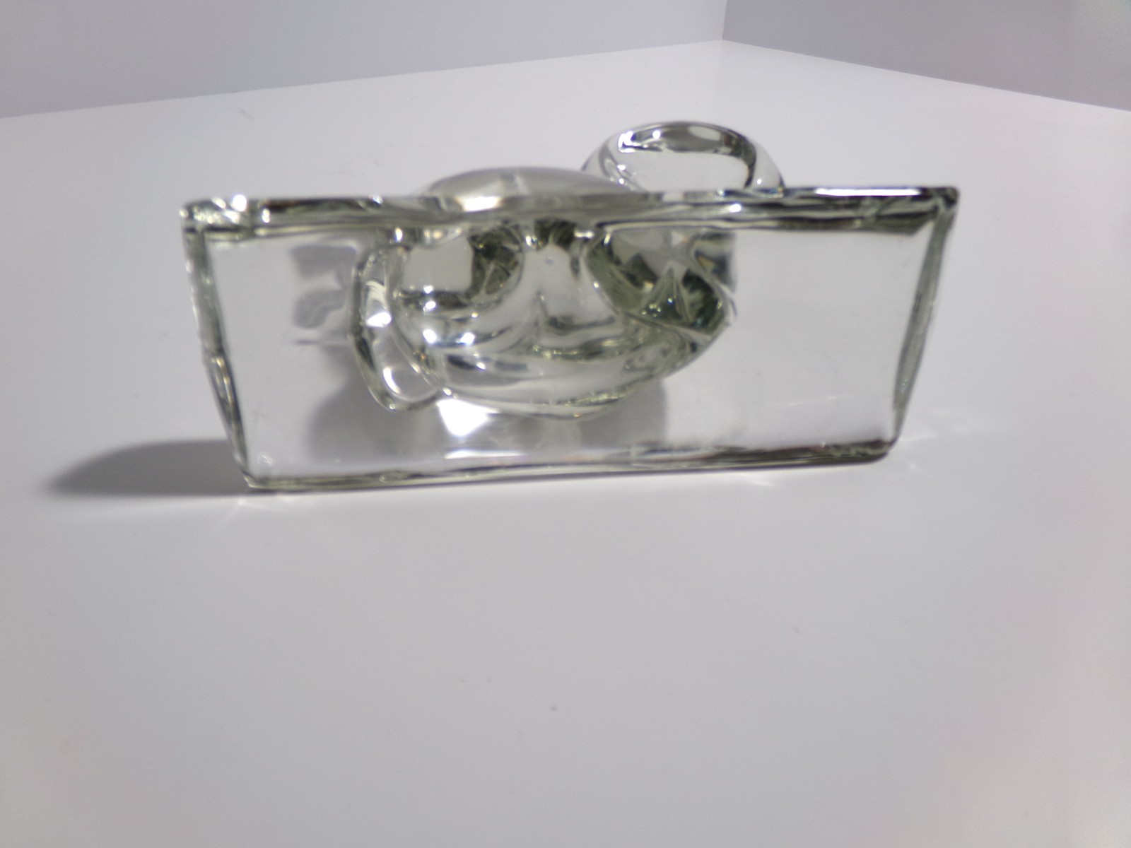 Vintage Barth Art Glass Squirrel On Curved Log Figurine Statue Bookend