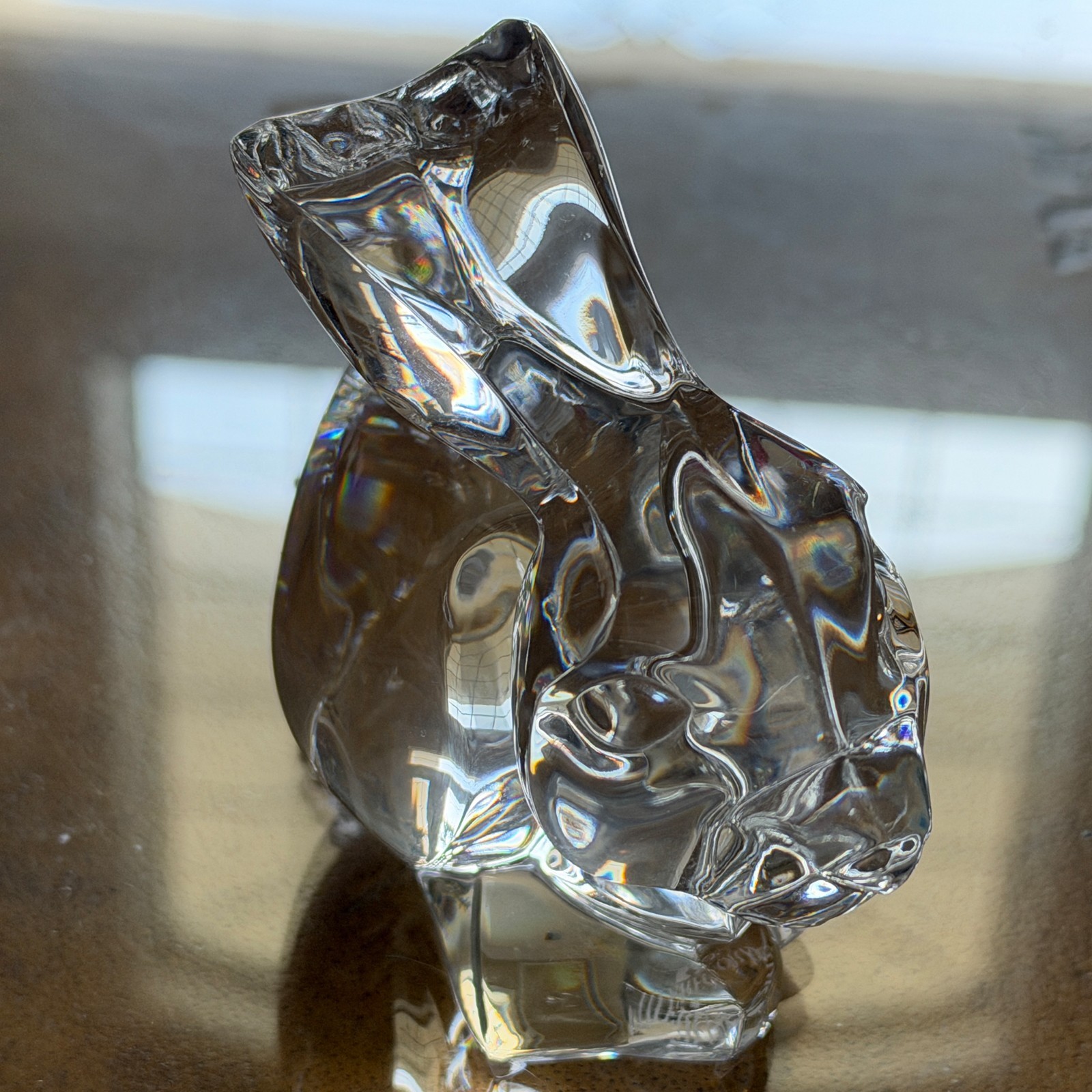 Waterford Crystal Easter BUNNY Rabbit w/ Cottontail Ireland Made Figurine