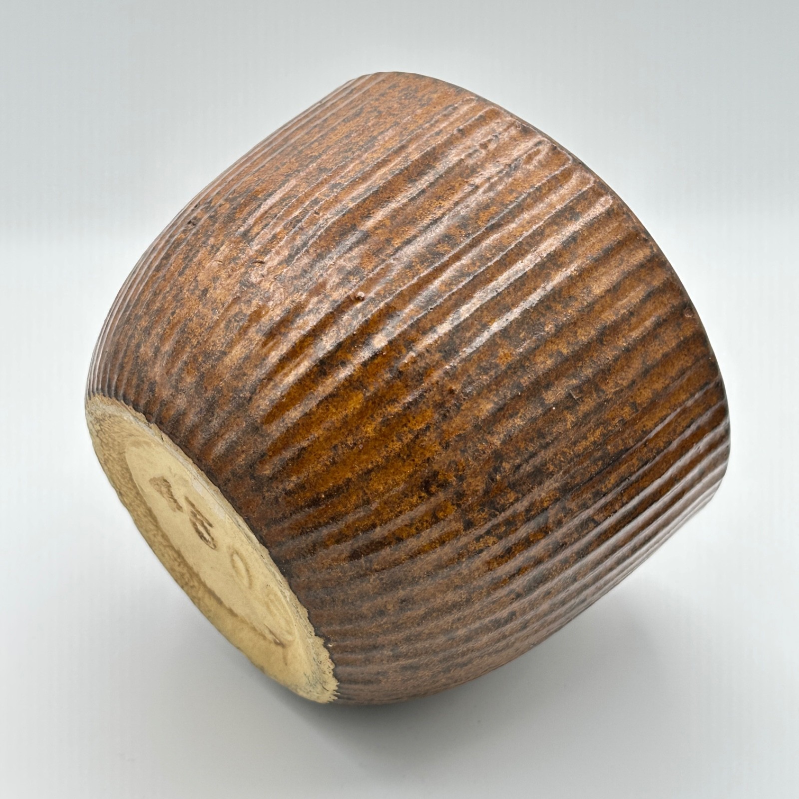 Zanesville Stoneware #4506 Stoneage Modern Homespun Jard / Planter 5.25×6.75 in.