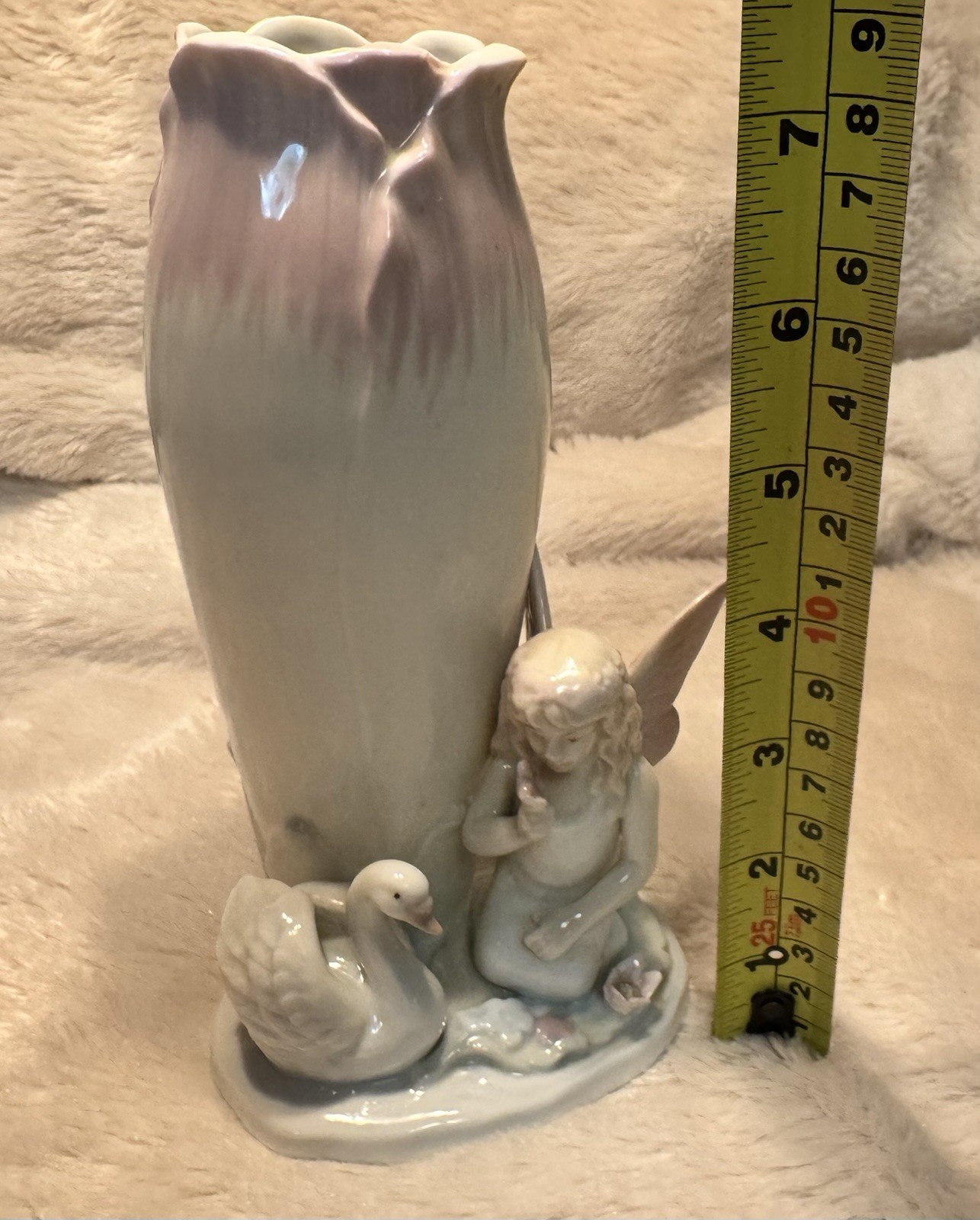 Vintage Fairy Swan Magic Fantasy Vase Pastel Fae Mythical Figure Sprite