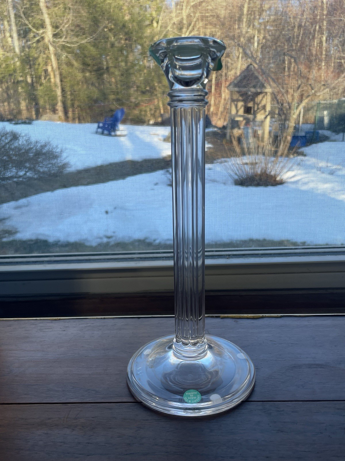 Tiffany & Co Classic 10″ Crystal Candlestick with Original Label ~ NEW ~ No Box