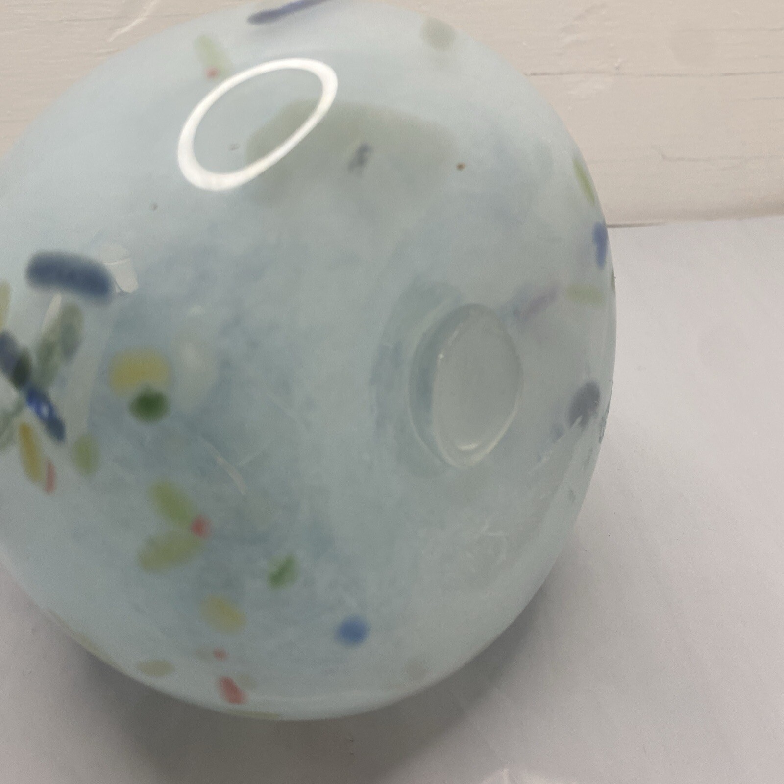 Hand Blown glass Dress vase 8” tall unique one of a kind piece