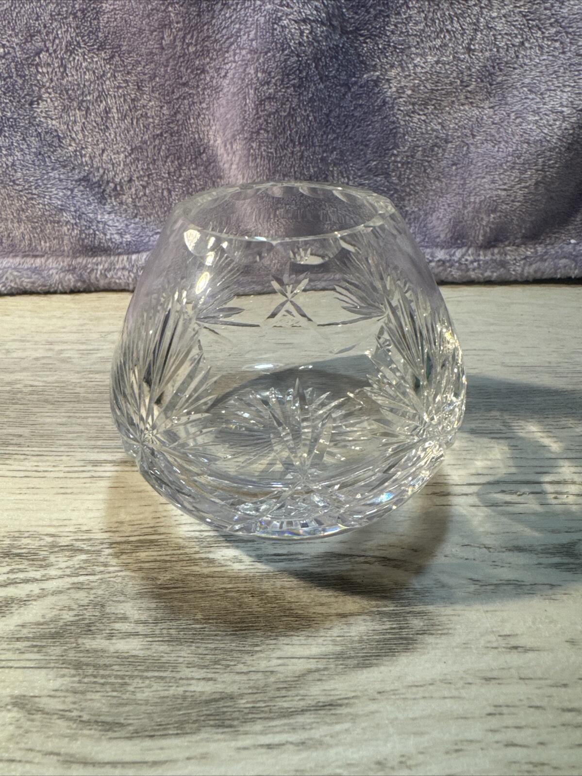1970s Rose/Violet Vase Star of Edinburgh by Edinburgh Crystal Scotland