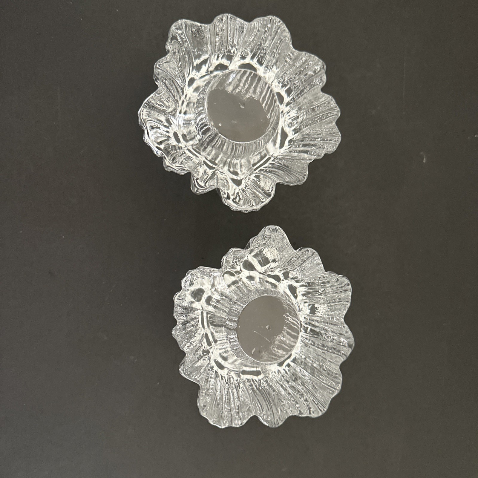 NYBRO Vintage 70s Volcano Crystal Glass Votive Candle Holder – Set of 2
