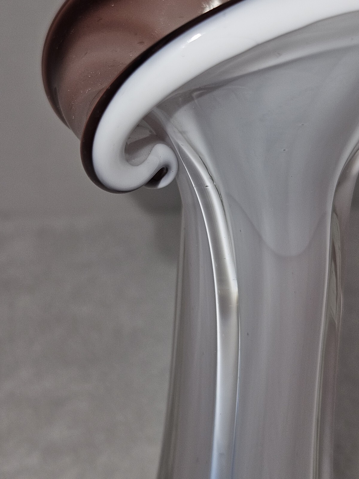 Jack In The Pulpit Vase 7.5″ Amethyst White And Blue Hand Blown Glass Art