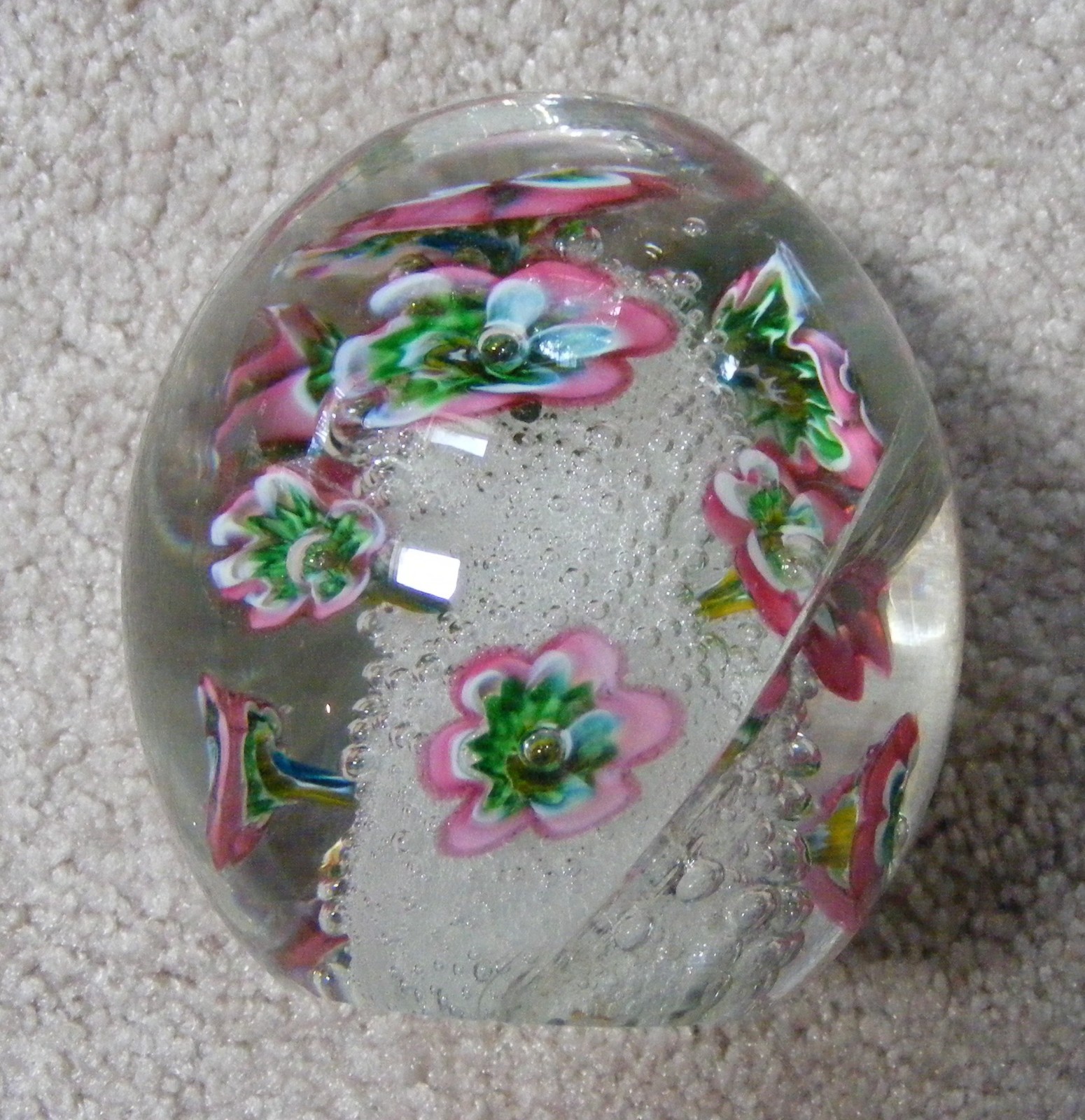 Murano Art Glass Paperweight About 3.5-Inches Tall with 3 Cracks, Sold “As Is”