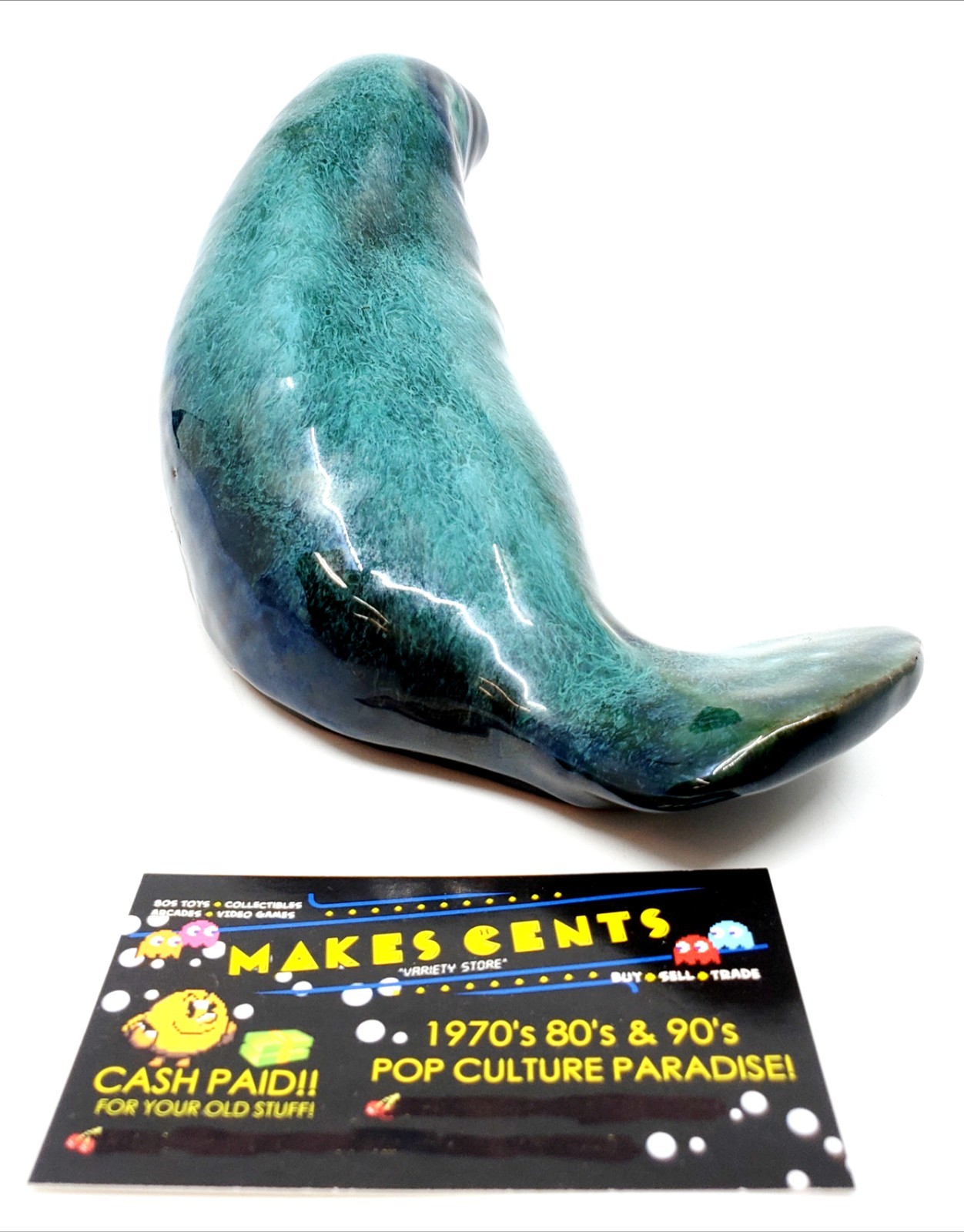RARE Blue Mountain Pottery Manatee Marine Mammal Figurine Paperweight