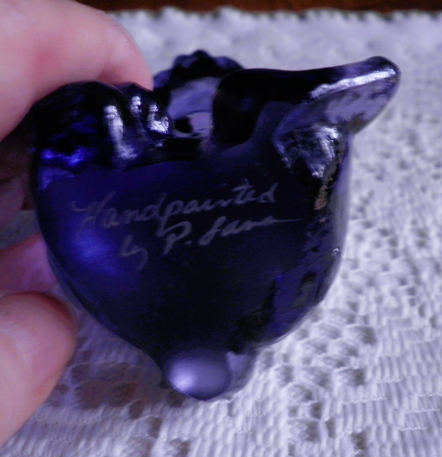 Fenton Purple Amethyst 4” Lop Ear Bunny Figurine