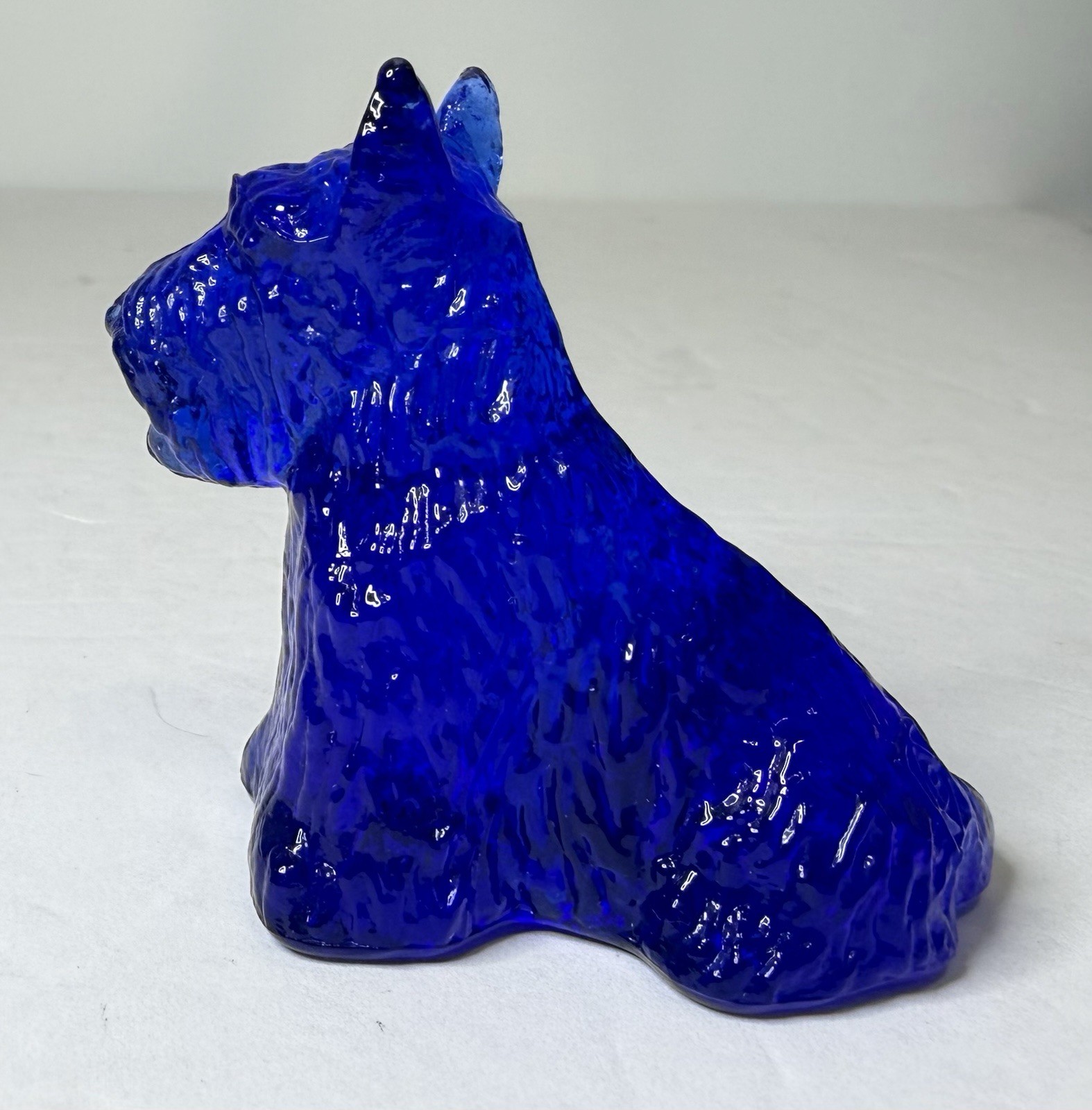 Vintage Boyd Duke The Scottie Dog Cobalt Blue Glass 2.25” B In Diamond EUC! SB2