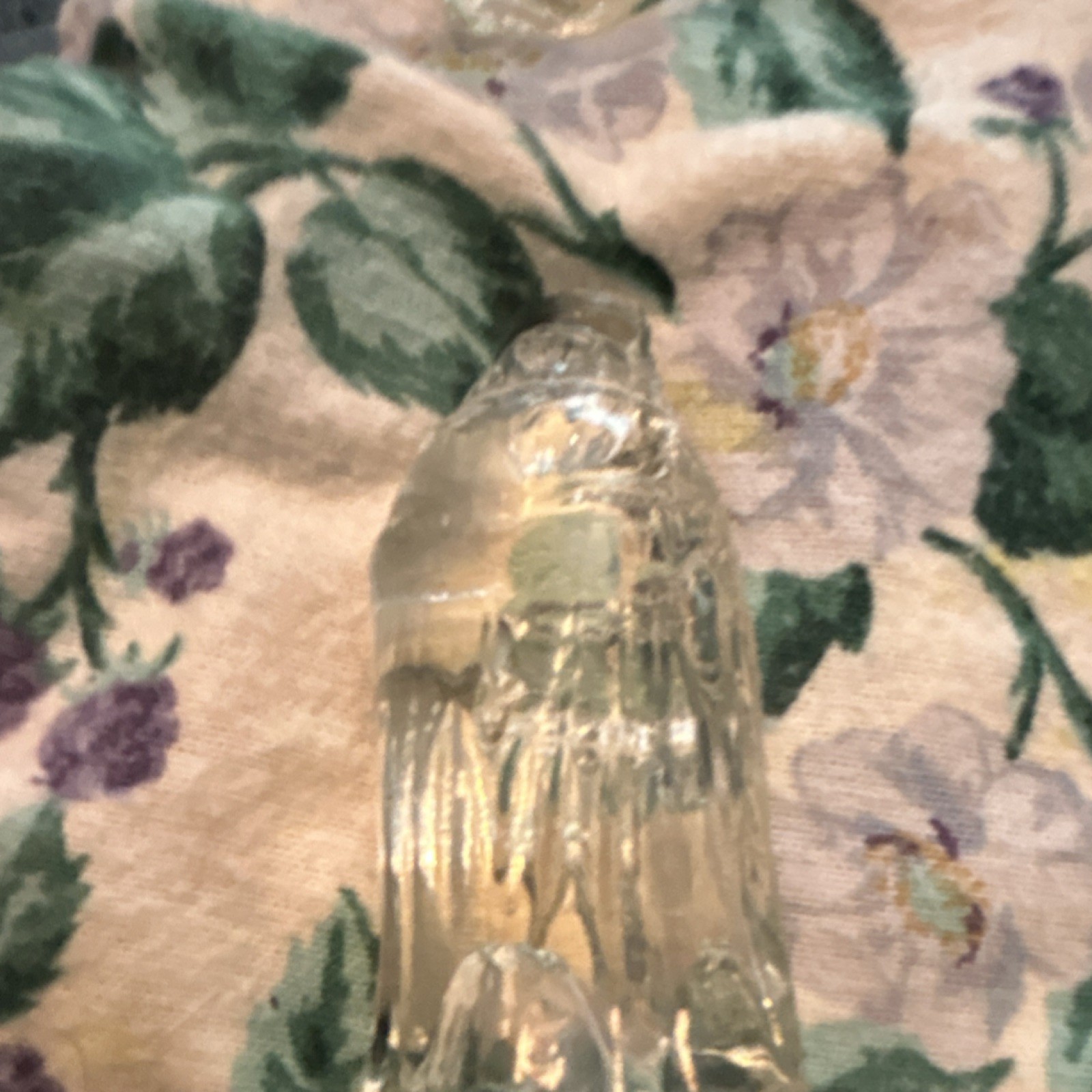 Clear Glass Bearded Man Figurine Statue, Transparent Solid Glass Decor