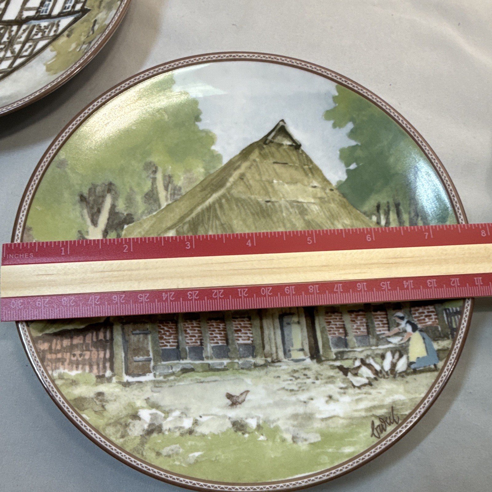 Vintage Set of 5 Konigszelt Bayern German House Plates Karl Bedal 1980s