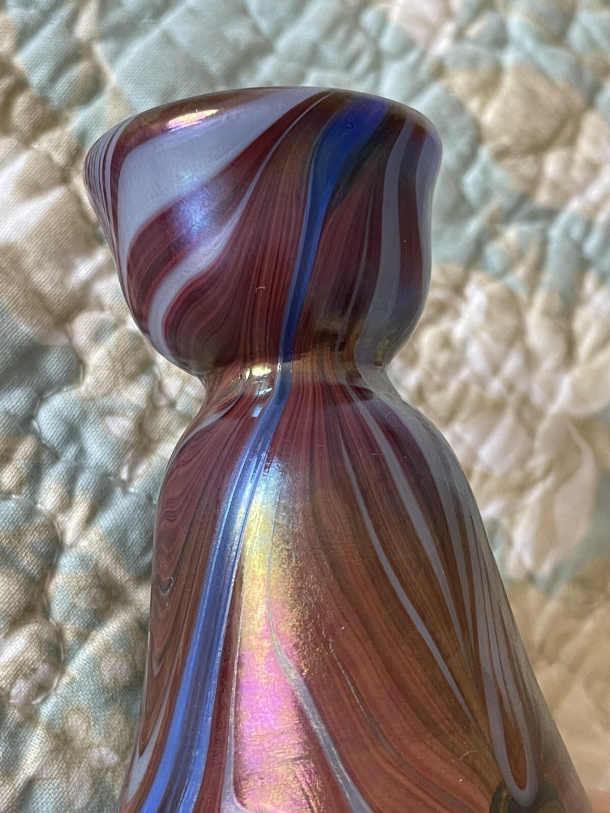 6 Inches Tall signed vintage art glass vase Signed “Cantor 11-72”