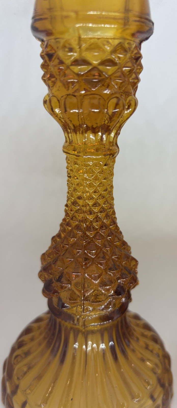 Amber Sawtooth Candle Stick Holders set of 2