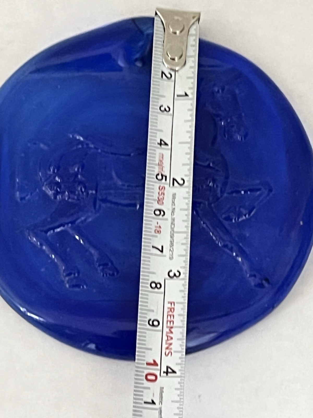 Blenko Glass Carousel Horse Sun Catcher Cobalt Blue Ornament 3.75”
