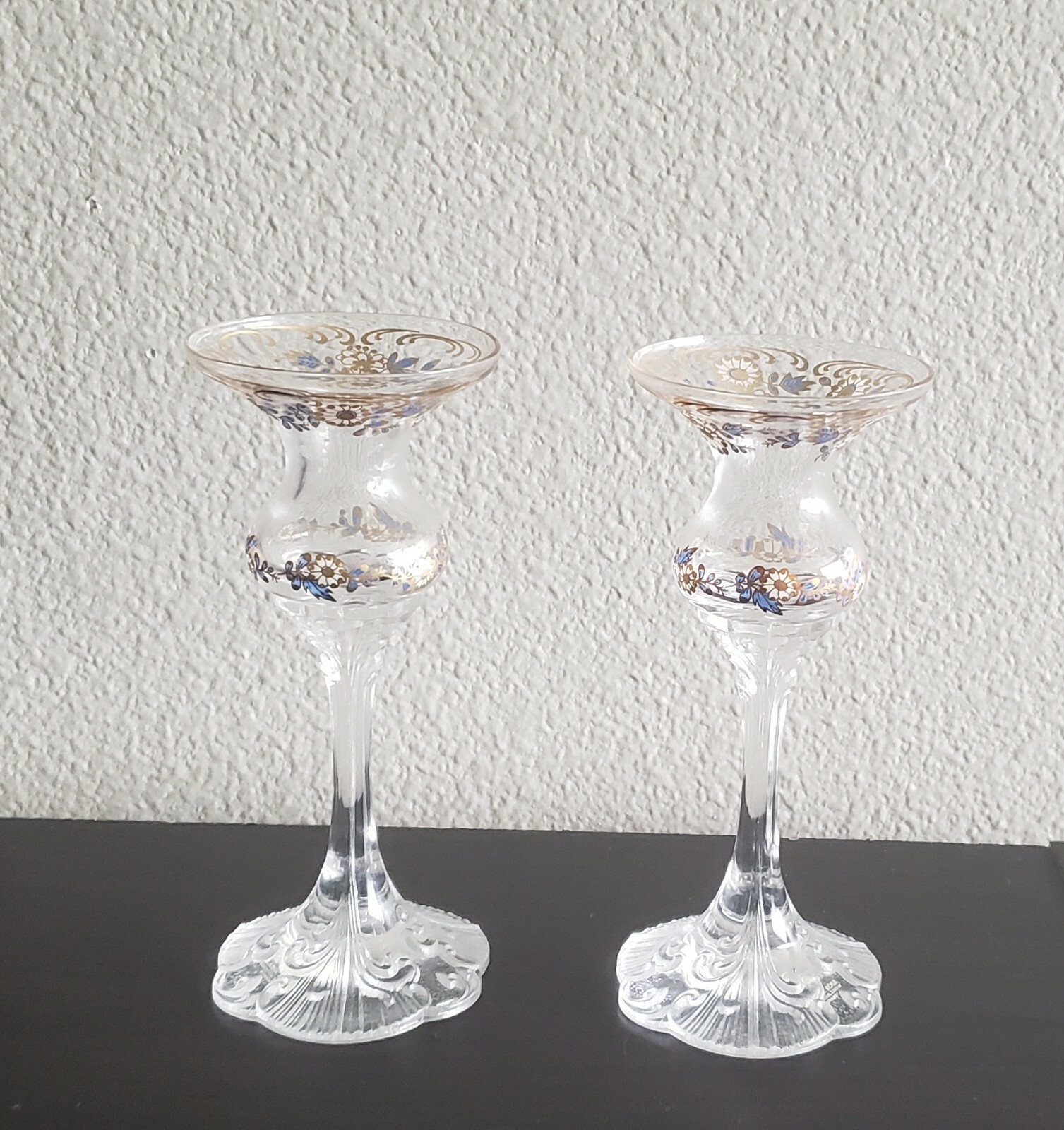 Rosenthal Crystal CLASSIC ROSE MONBIJOU Two Candle Holder in Box