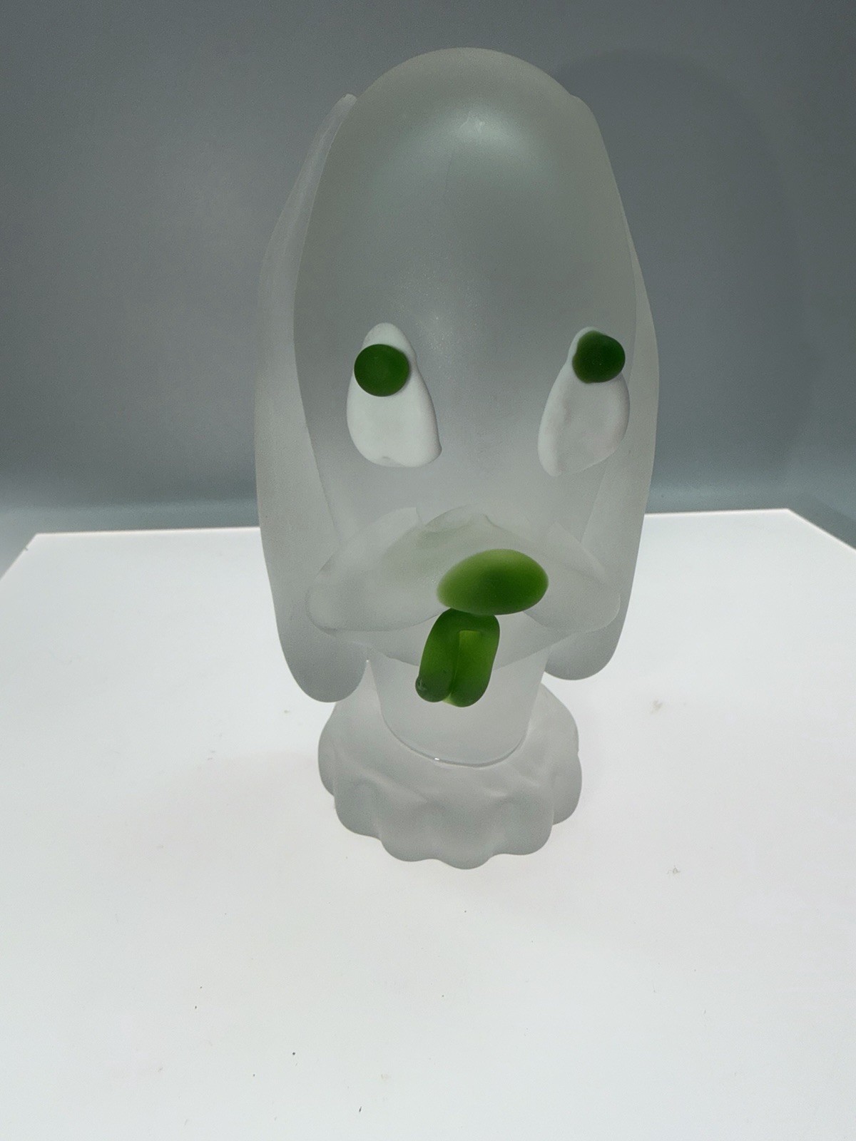 Vintage Blown Glass Satin Finish Dog Puppy Solid Beautiful RARE