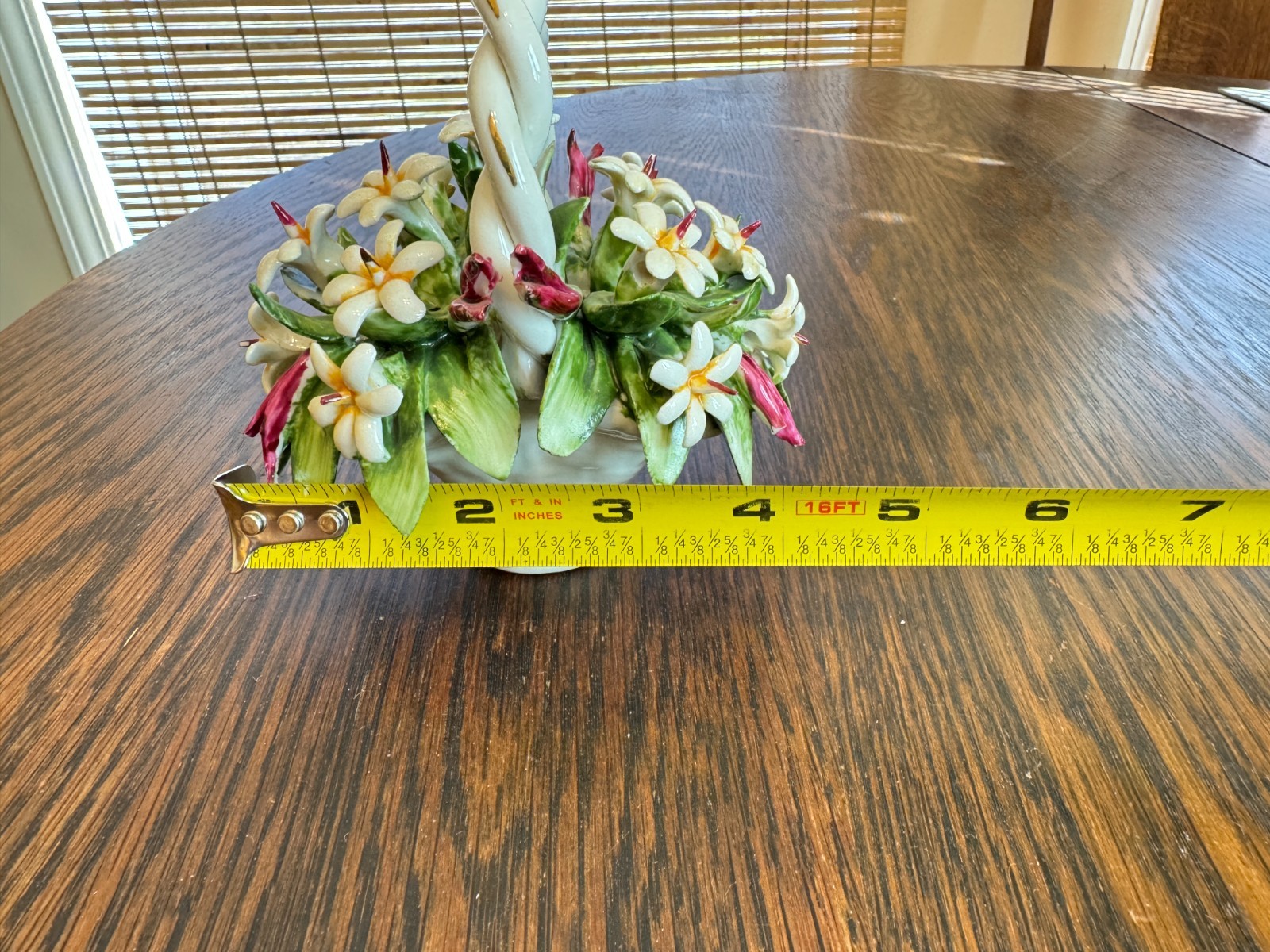 Vintage Capodimonte Style Flower Basket 5″