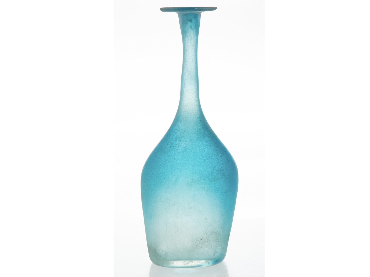 Cenedese (Italian) BOTTLE VASE Circa 1970. Scavo Glass. 13 3/4 by 5 1/2 inches