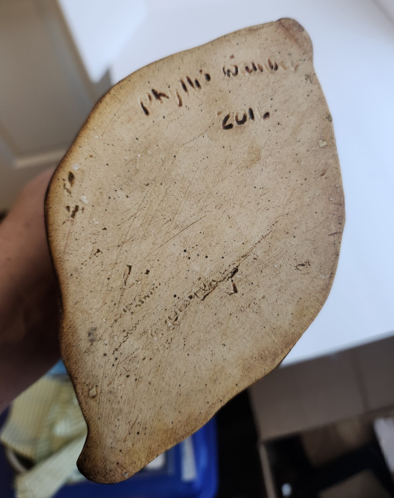 Handmade Pottery Vase In Browns 5″ x 6.5″ Signed By Phyllis “illegible” In 2016