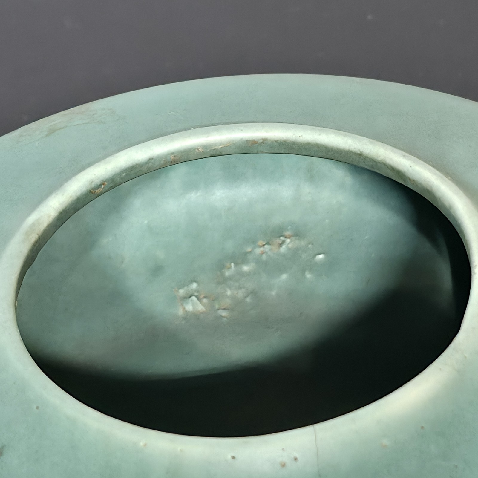 Arts and Crafts Pottery Matte Green Bowl