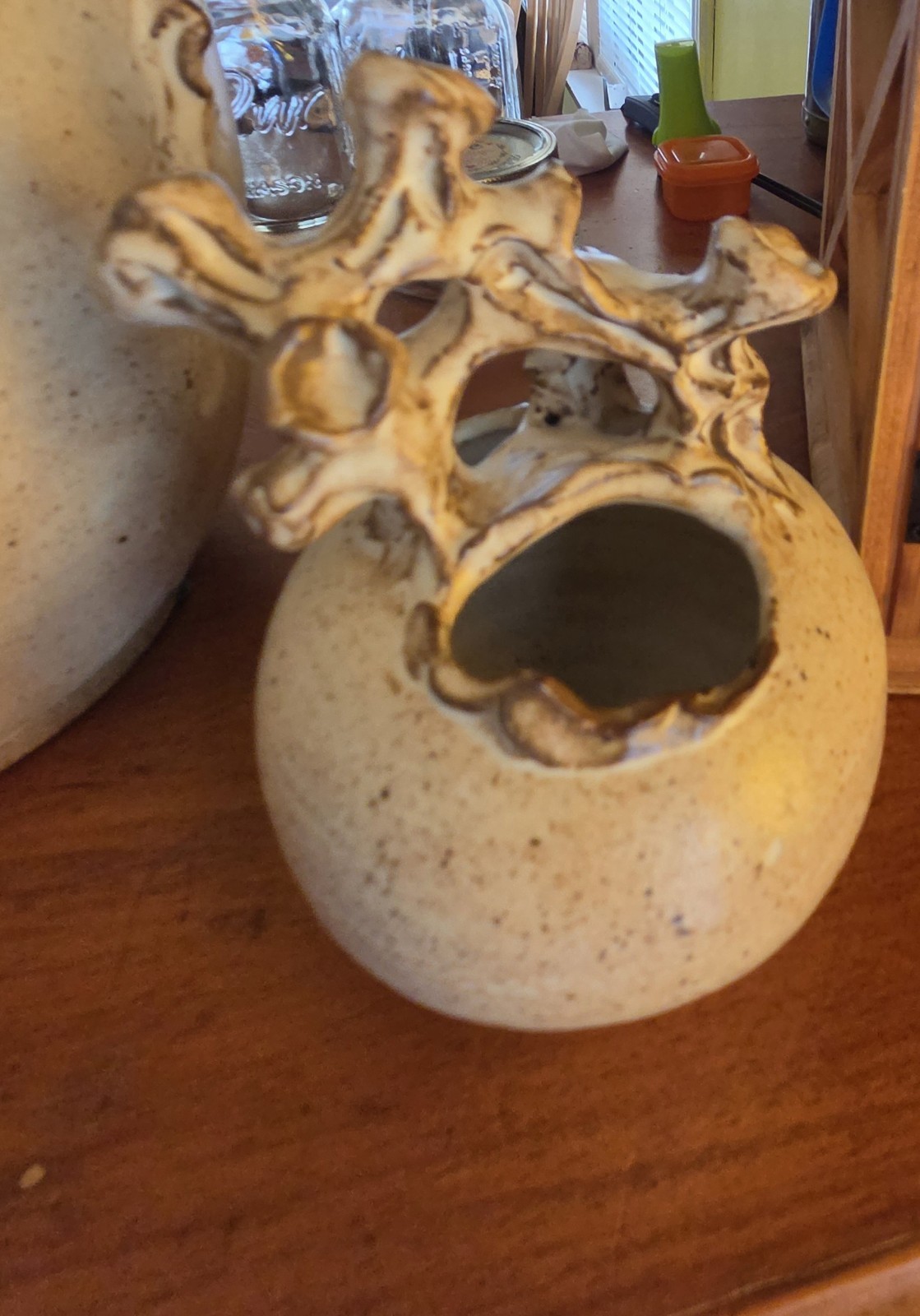 Rare Gawaine Dart Three Piece Brutilist Organic Pottery Set (1928-2014) Michigan