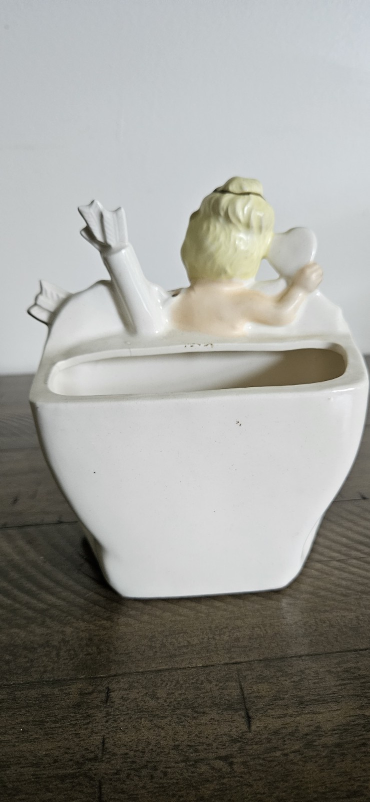 Rubens Ceramic Heart Planter Cupid Valentine Hand Painted Japan MCM 165V