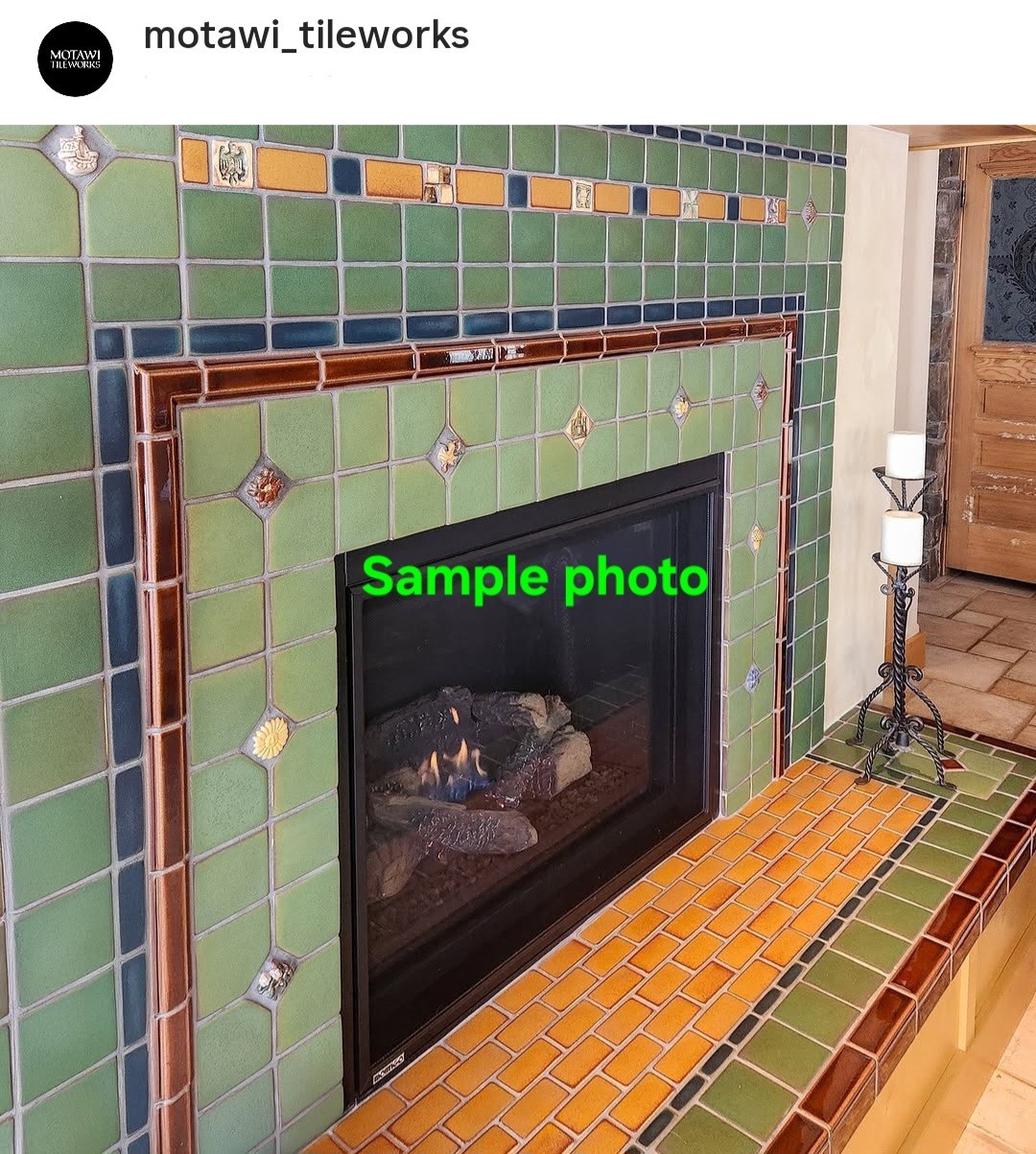 Motawi Tileworks Green Tile Ann Arbor Michigan 6×4 F60