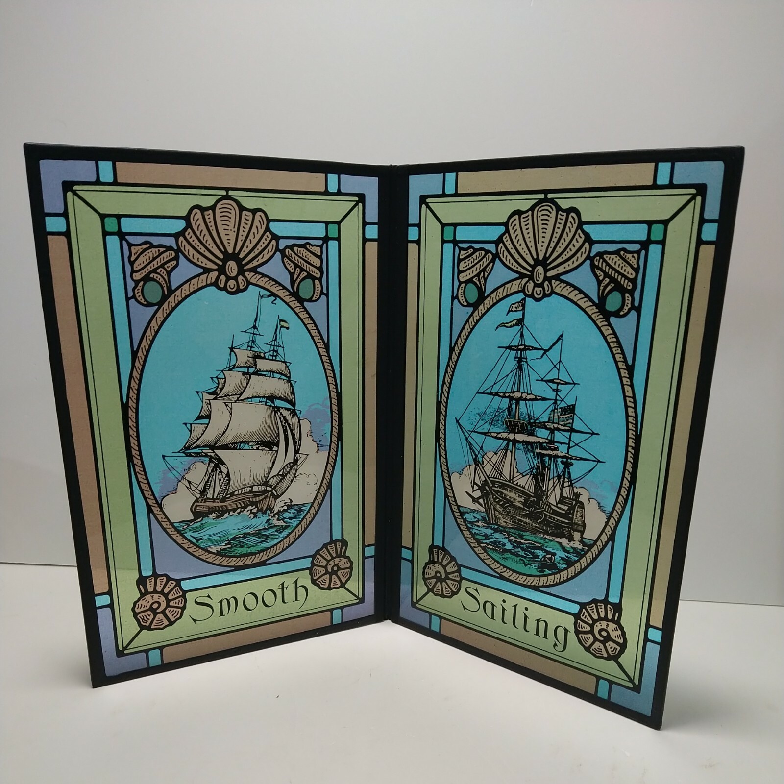Vintage Yorkraft Seriglass Sun Catcher Smooth Sailing Clipper Ships