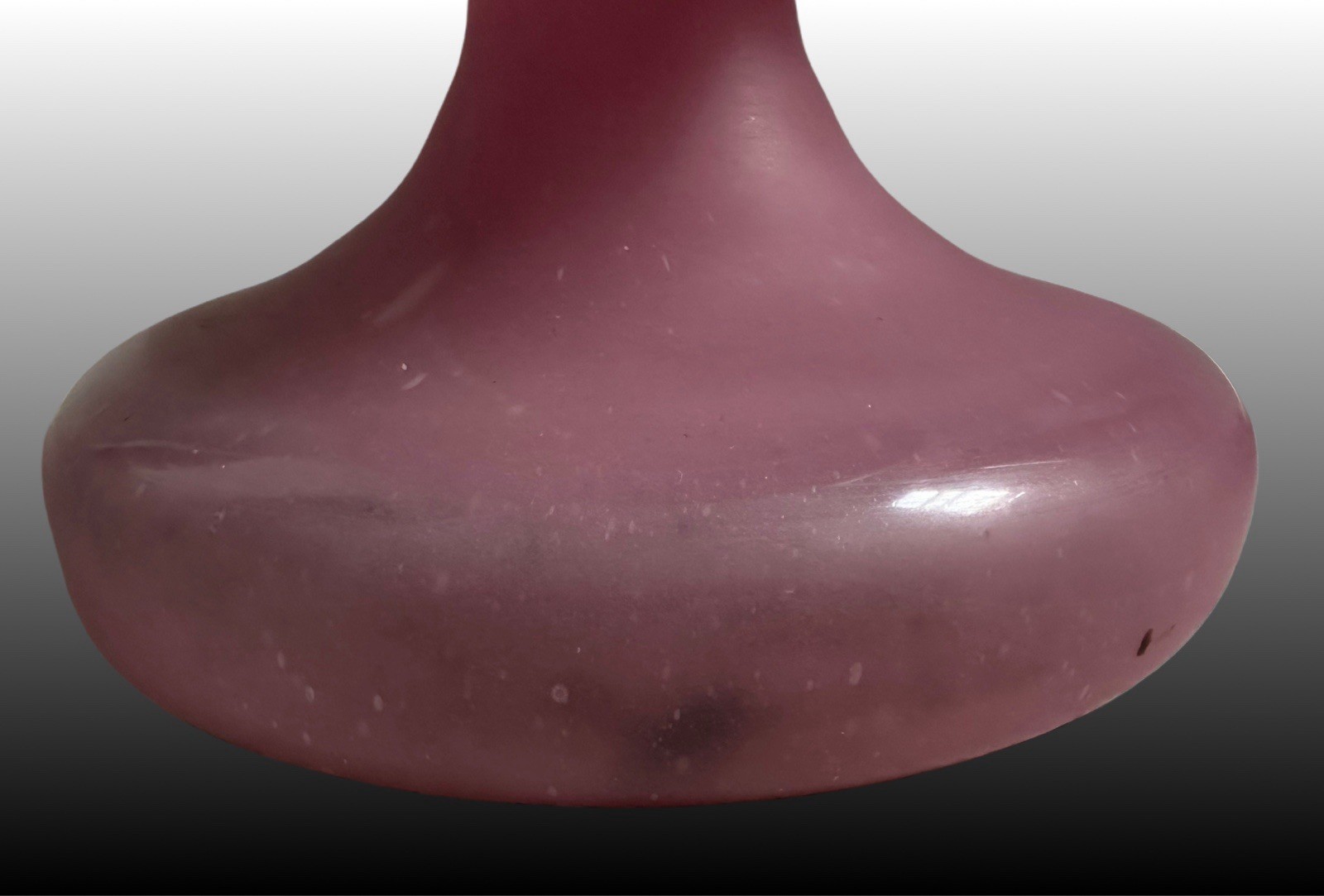 Pair Of Antique Pink Handblown Bristol Glass Pink Opalescent Glass Vases 12.5”