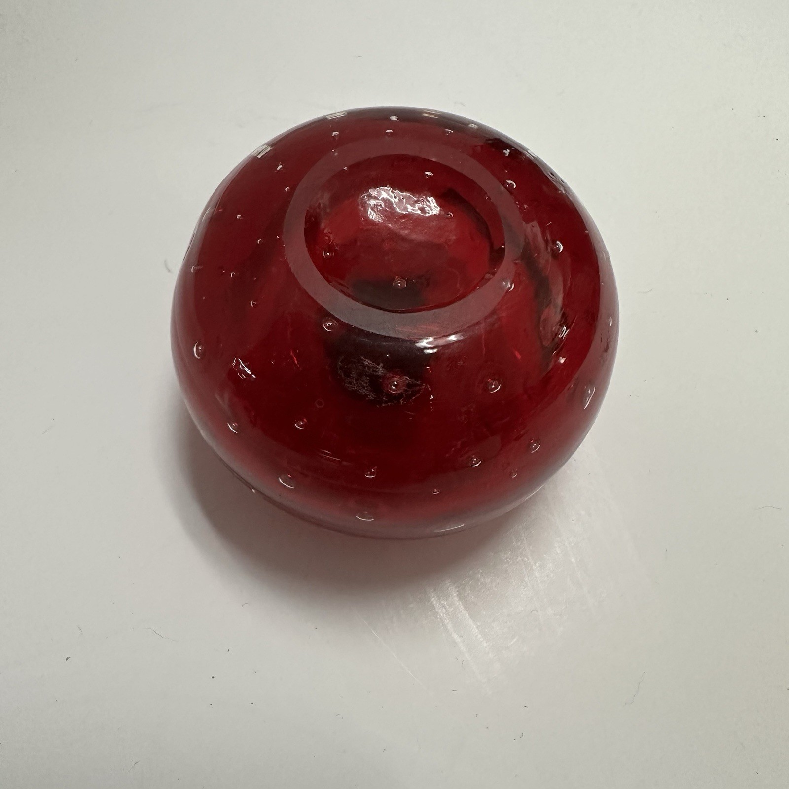 Glass Apple Paperweight Controlled Bubble Small Figurine