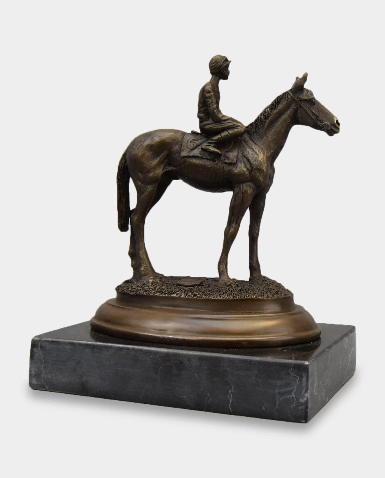 Jockey on Horse before the Race Bronze Sculpture