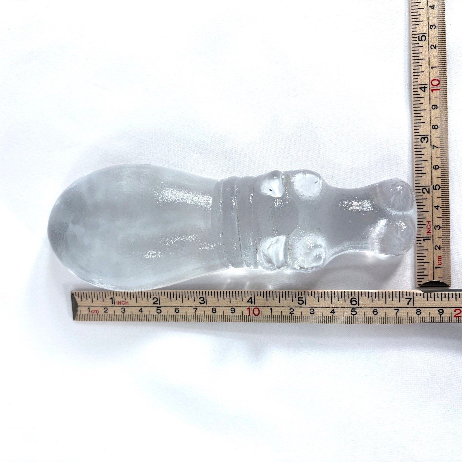 Kosta Boda Hippo Figurine Clear Art Glass Swedish Mid Century Bertil Vallien 7in