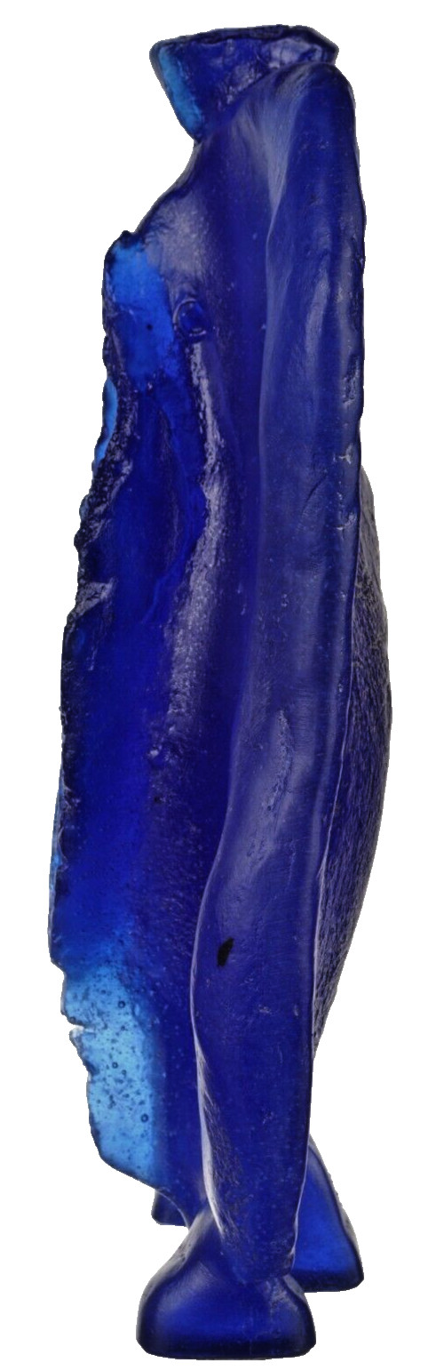 DAUM Crystal Vesuve Figurine Blue Signed by Thomas Gleb Limited Edition MIB