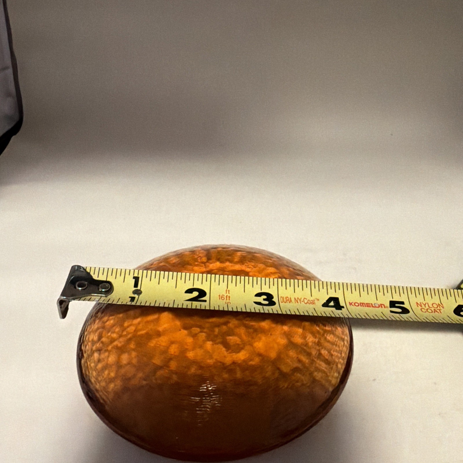 Fire and Light Recycle Glass Orange Disc Candle Holder Paperweight See Pictures