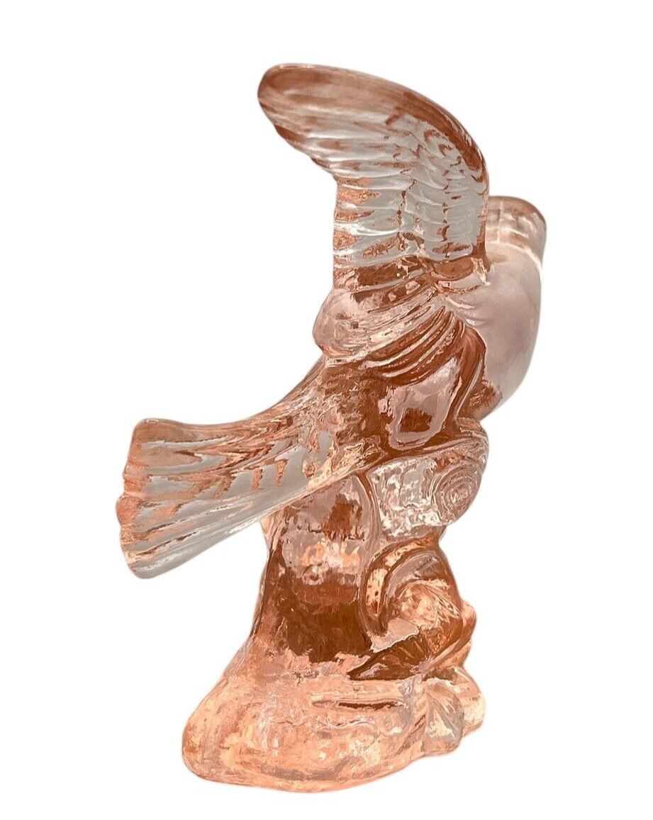 Mosser Glass Pink Peach 1976-2001 Bird in Flight Figurine #175