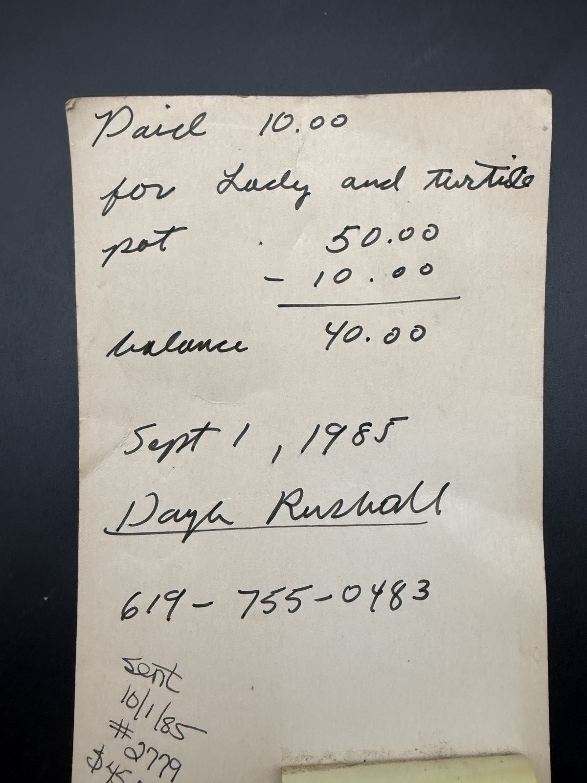 Vintage 1983 Dayle Rushall Studio Pottery Vase Mermaid Turtle Signed Receipt 8″
