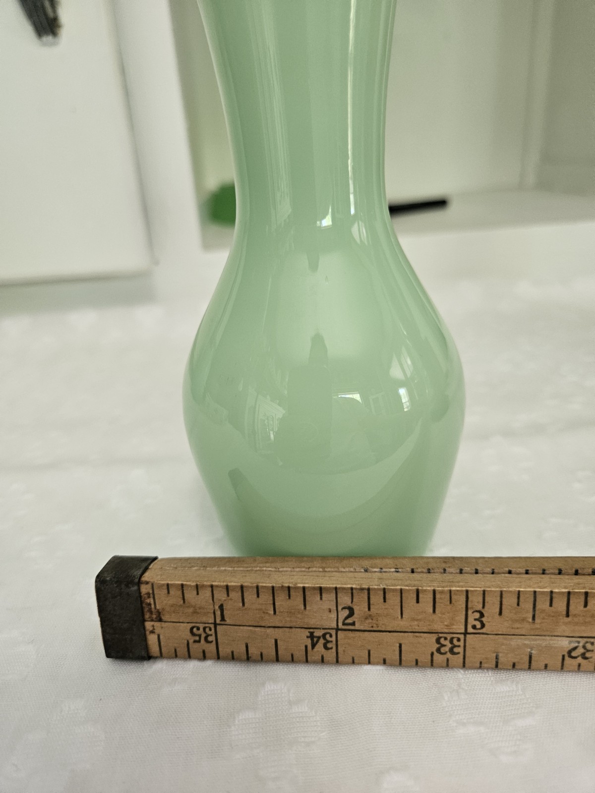 Jade Vase Green Glass 6 Tall Bud Vase