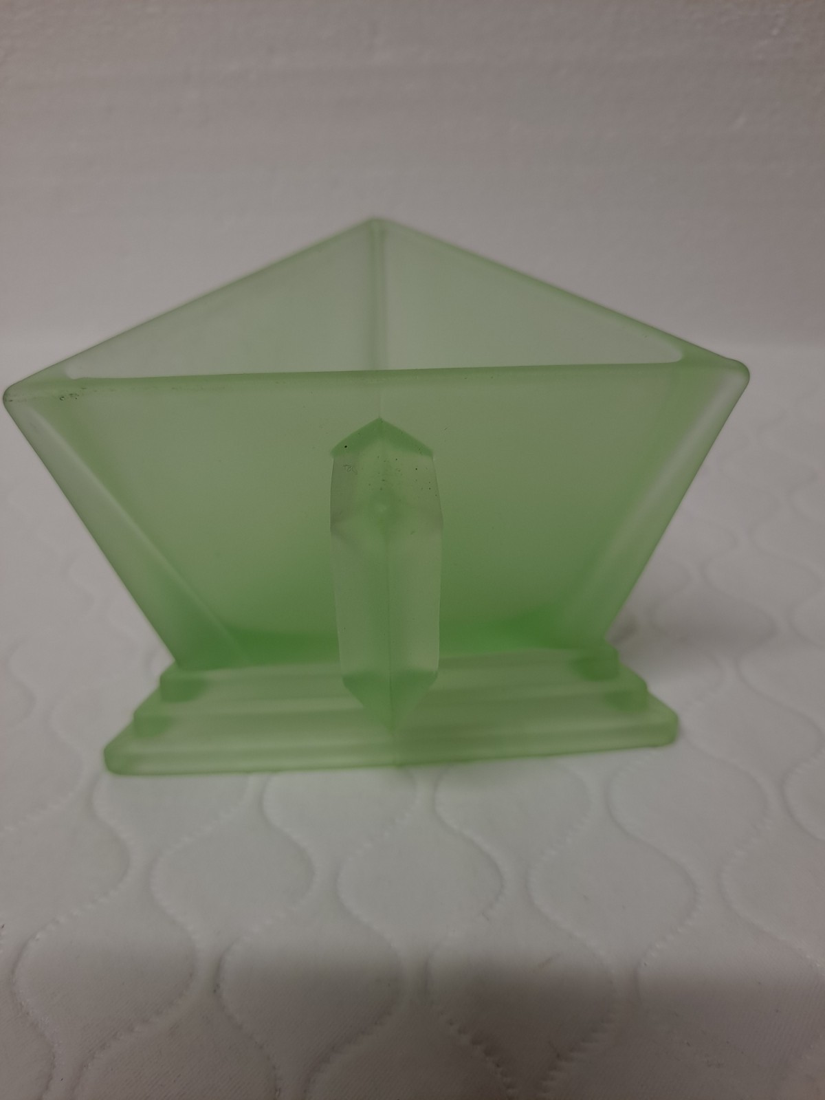 Antique 1920s New Martinsville Art Deco modernistic jade green glass sugar Cup