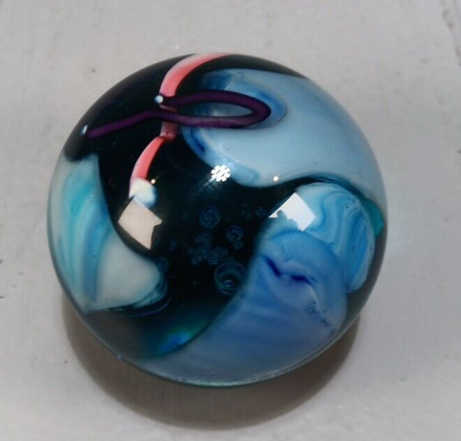 Signed MICHAEL J REID Art Glass Paperweight Undated