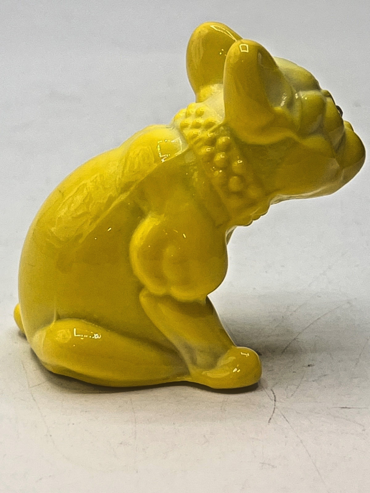 Solid Glass Bull Dog Figurine w/eyes – Dandelion – Mosser Glass, USA