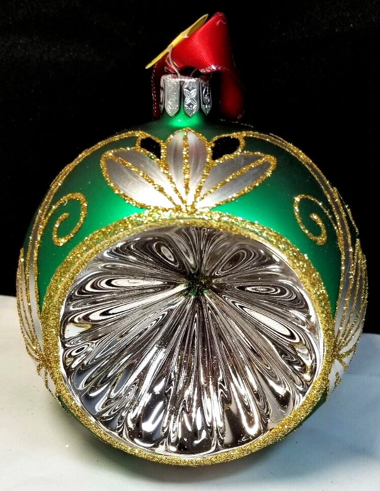 Waterford Holiday Heirlooms Emerald Scroll Reflector Ball Box w/tag # 155250