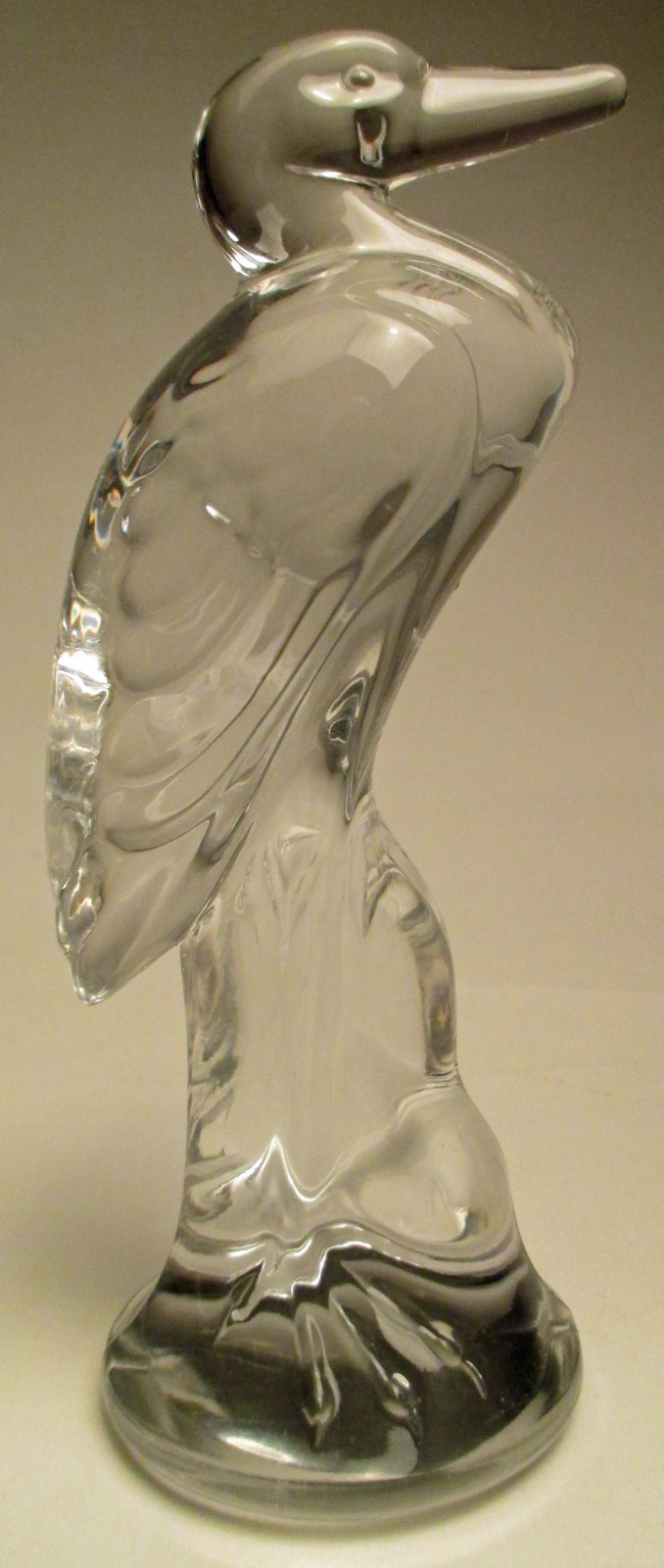 VTG Duncan Miller Solid Clear Glass Heron #30 Figurine Pall Mall line 1930-40’s