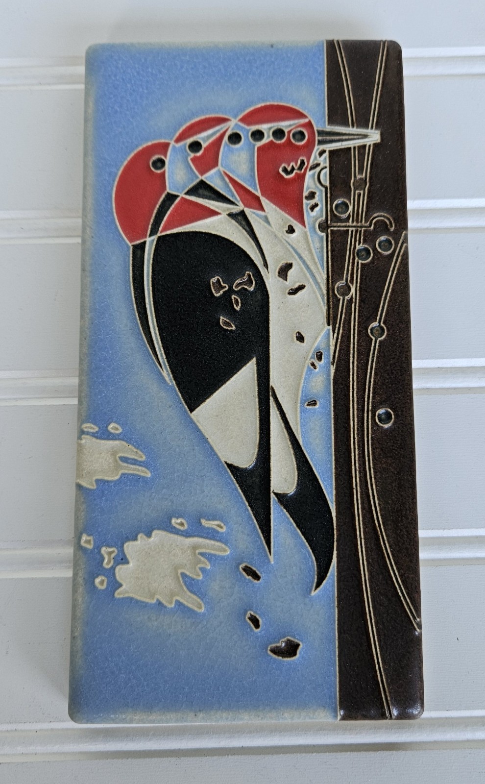 Vintage 1990s Motawi Tileworks Headbanger Bird Art Tile Ann Arbor Michigan 8×4